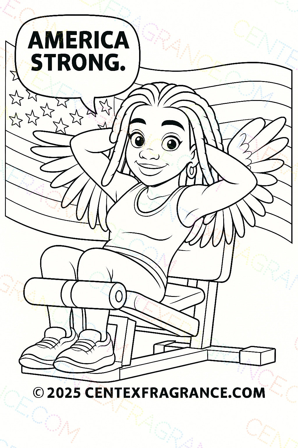 CCCP.  America Strong Angel Childs Coloring pages