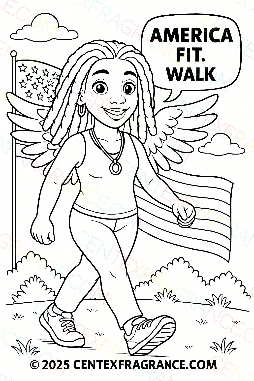 CCCP.  America Strong Angel Childs Coloring pages