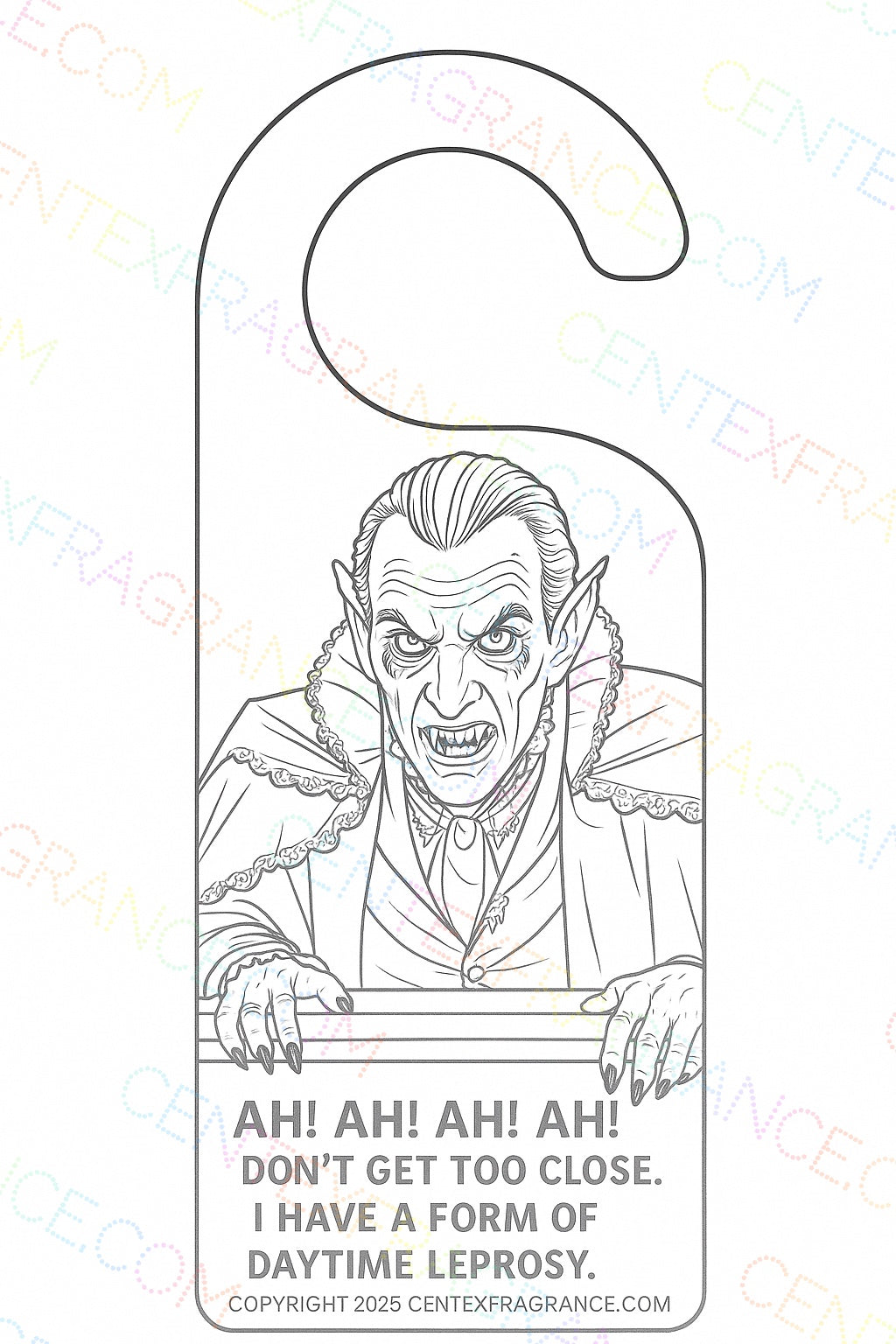 CCDH Coloring   Seasonal Door Hangers Humor Vampire Werewolf themed