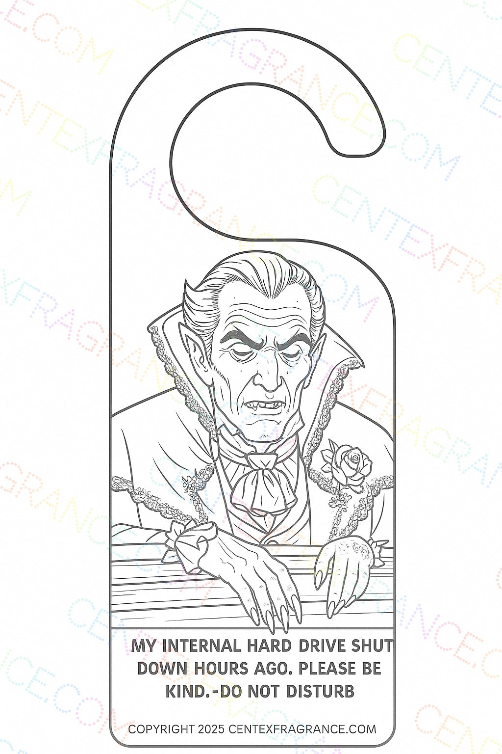 CCDH Coloring   Seasonal Door Hangers Humor Vampire Werewolf themed