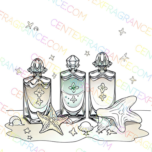 CFCS   01045112 Fragrance Clipart Sand and Shell Sketch Version