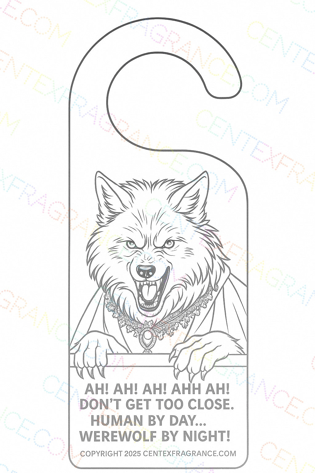CCDH Coloring   Seasonal Door Hangers Humor Vampire Werewolf themed